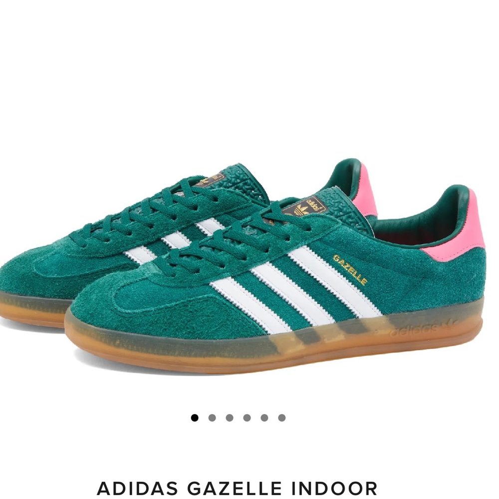 ADIDAS GAZELLE INDOOR Collegiate Green, Ftwr White & Lucid Pink